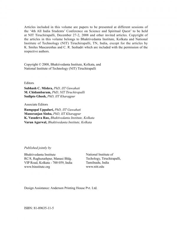 Science and Spiritual Quest-Proceedings of the 4th All India Students' Conference - Image 6