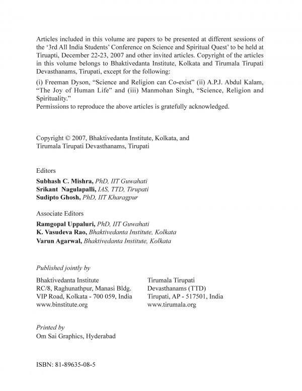 Science and Spiritual Quest-Proceedings of the Tirupati All India Students' Conference - Image 5